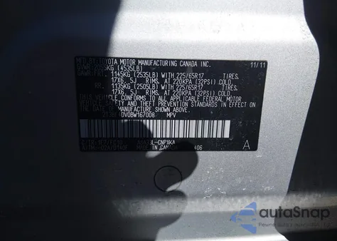 2011 Toyota Rav4 z USA, uszkodzony, nr VIN 2T3BF4DV0BW167008